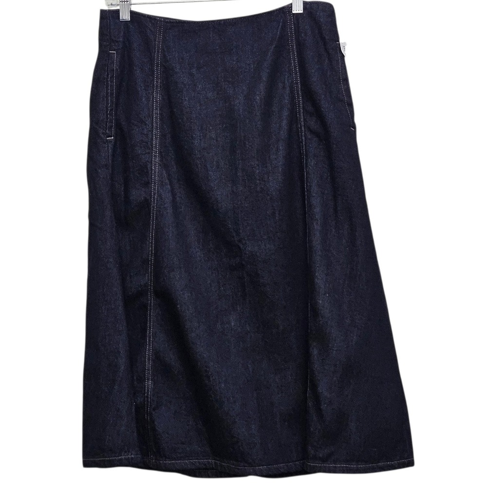 Old Navy NWT Flared Denim Midi Skirt Womens 8 Dark Rinse High Rise Festival Boho